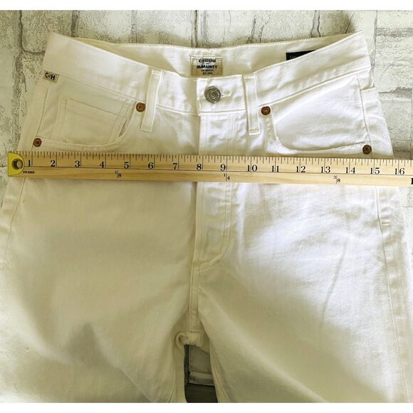 Citizens Of Humanity Liya High Rise Classic Fit Distressed White Denim Jeans 24 - Picture 7 of 13